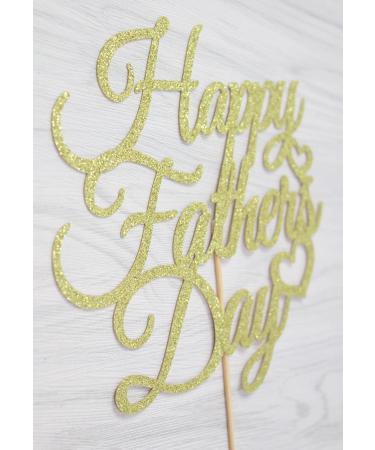 Happy Father's Day Gold Cake Topper Best Dad Father's Day Decoration Fathers Day Party Happy Dada Day Topper(Gold Dad) - Buy Online on GoSupps.com