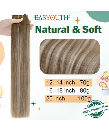 Easyouth Brown to Blonde Balayage Wire Hair Extensions 20 Inch 100g - Real Human Hair Ombre Fish Line Extensions #3/8/22 - Buy Online on GoSupps.com