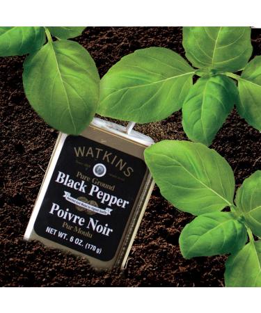 Watkins Gourmet Spice Tin - Pure Ground Black Pepper 6 oz. Tin - 1-Pack - Buy Online on GoSupps.com