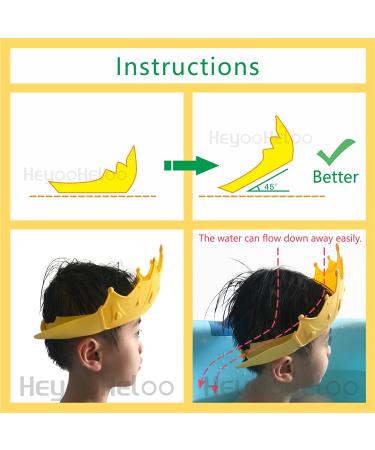 Baby Shower Cap for Children - Waterproof Shampoo Hat for Boys & Girls - Adjustable Silicone Bathing Crown for Protecting Ears & Eyes - Buy Online on GoSupps.com