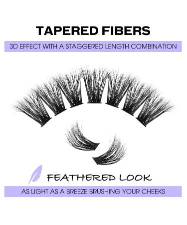 Premium 3D Individual Eyelashes 60p/80p - DIY Cluster Eyelash Extensions D Curl Fluffy Styles (12-16mm) - Perfect for Home Use - Buy Online on GoSupps.com