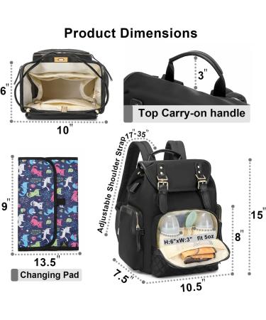 Diaper Bag Backpack TERZINI BEAR Diaper Bags for Baby Boy Girl with USB Charging Port Changing mat Stroller Hooks (Black) - Buy Online on GoSupps.com