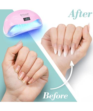 OVLUX Pro 180W UV LED Nail Lamp - Dual-Use Gel Polish Dryer | 57 Bulbs Auto-Sensor & Timers | Salon & Home Mani-Pedi Solution - Pink Blushing Bride - Buy Online on GoSupps.com