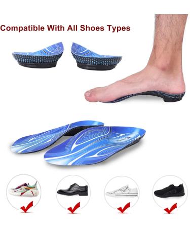 Orthotic Insoles with Arch Support for Flat Feet & Plantar Fasciitis - Comfortable 3/4 Length Inserts for Men & Women - US Size 5-6.5 - Buy Online on GoSupps.com