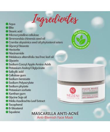  NE NEZENI Nezeni Facial Acne Mask 60 ml | 14 active ingredients | Salicylic acid niacinamide azelaic acid tea tree and neem | Anti-acne | Vegan | For oily and acne-prone skin | Low in - Buy Online on GoSupps.com