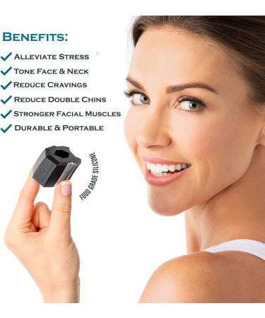ACEplatinum Jaw Exerciser Double Chin Reducer Eliminator for Jawline Shaper | Facial Toner Jawz Exercise Ball to Face Lift Chisel Chin Slimming | Natural Slim Jaws Mouth Strap Band (Black_TopLevel) - Buy Online on GoSupps.com