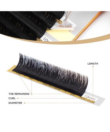 Premium LASHVIEW CC Curl 0.03mm Eyelash Extensions | 8-15mm Mixed Lengths | Faux Mink Russian Volume Lashes | Professional Salon Use - Buy Online on GoSupps.com
