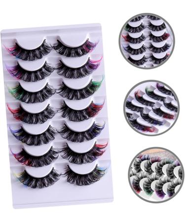 FOMIYES 7 Pairs False Lashes Fake Eyelashes Color Lashes Cosplay Lashes Colored Lash Extensions Eyelashes with Color Colored Eyelashes Lash Clusters Fake Lashes Dense Chemical Fiber Extend - Buy Online on GoSupps.com