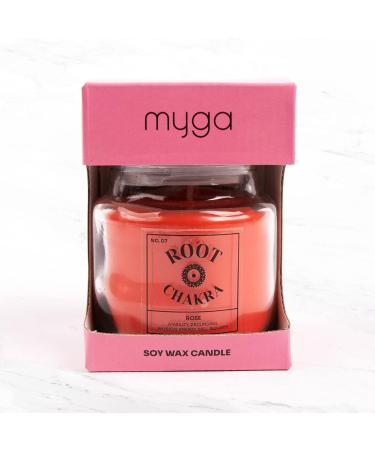 Myga Root Chakra Candle | Vegan Soy Wax & Essential Oil | Relaxation Yoga & Meditation | Eco-Friendly Aromatherapy - Buy Online on GoSupps.com