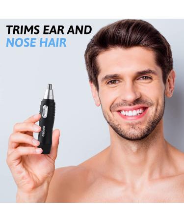 Painless Nose Hair Trimmer for Men & Women - Double-Edge Stainless Steel Blades - Easy Cleansing & Waterproof - Black - Buy Online on GoSupps.com