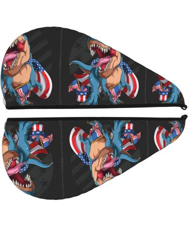 Buy Blue Dinosaur Hair Towel Wrap - Quick Drying Towel Turban for Effortless Hair Care | Fast International Shipping - Buy Online on GoSupps.com