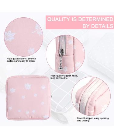 Xueny Sanitary Napkin Storage Bag 2 Pack - Cat Design - Gray & Pink - 5x5 Inch - Zipper Closure - Perfect for Girls, Women, Ladies - First Period Bag - Buy Online on GoSupps.com