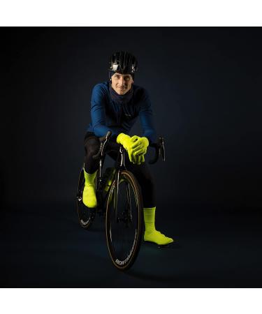 Gripgrab Flandria Waterproof Racing Bike Overshoes | Hi-Vis Yellow Knitted Aero Cover Socks XL (45-47) - Ultimate Rain Protection - Buy Online on GoSupps.com