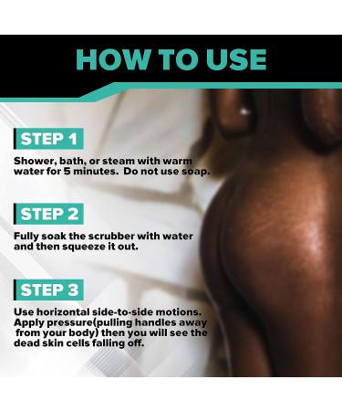 Long 33 Exfoliating Back Scrubber with Easy Grip Handles - Dual-Sided, Durable, Deep Clean - Lathers & Massages, Body Wash Compatible - Skin-Friendly - Men & Women - Black - Buy Online on GoSupps.com