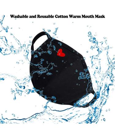 2 Pack Cute Heart Unisex Cotton Face Mask - Reusable Dustproof Cover for Outdoor Activities - Buy Online on GoSupps.com