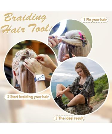 19 Pcs Wooden Hair Braid Rack Set with Clips, Comb & Parting Ring - White - Buy Online on GoSupps.com