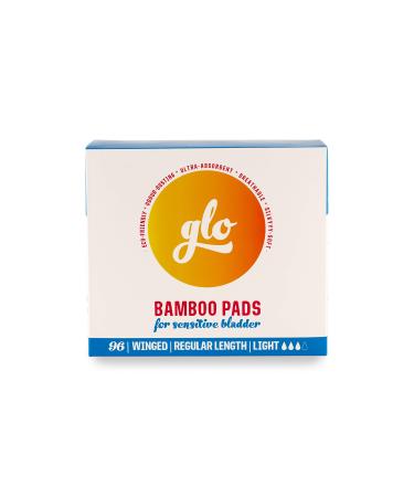 glo Natural Bamboo Light Incontinence Pads Women Ultra Secure Heavy Period w Mega Pack (96 Pads) 96 count (Pack of 1) Megapads