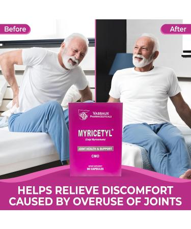 MYRICETYL - Natural Joint Support - with Powerful Cetyl Myristoleate Formula for Joint Health Support - Promotes Flexibility and Mobility. - Buy Online on GoSupps.com