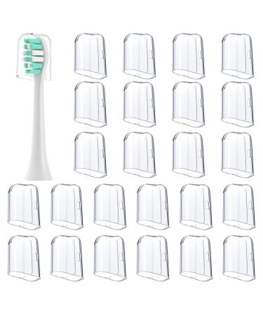 20 Pcs Reusable Toothbrush Covers Compatible with Philips Sonicare Electric Toothbrush Heads for Healthy Brushing and Storage in Home and Travel Toothbrush Caps for Rectangular Toothbrush Heads