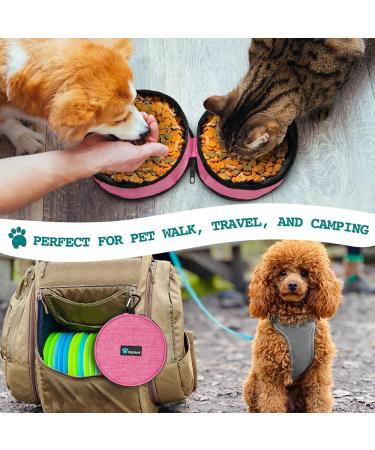 PetAmi Collapsible Dog Bowls - 2 Pack Travel Water & Food Bowls for Pets - Portable, Foldable & Lightweight - Pink - Buy Online on GoSupps.com