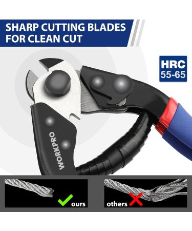 WORKPRO 190mm Wire Rope Cutter - Cr-V Steel Cable Cutter Tool for Stainless Steel Rope & Bicycle Brake Cable Repair - Buy Online on GoSupps.com