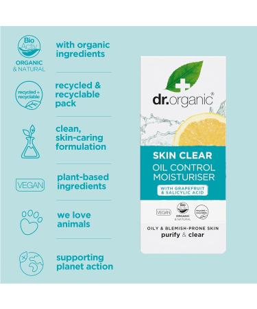 Buy Dr Organic SkinClear Oil Control Moisturiser 50ml - Best International Shipping for Clear Healthy Skin - Buy Online on GoSupps.com