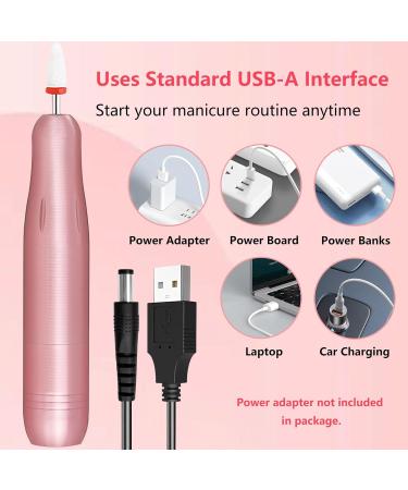 Buy Professional Electric Nail Drill Kit - 12 in 1 Portable Acrylic & Gel Nail Tool | USB Powered for Manicure & Pedicure (Pink) - International Shipping Available - Buy Online on GoSupps.com