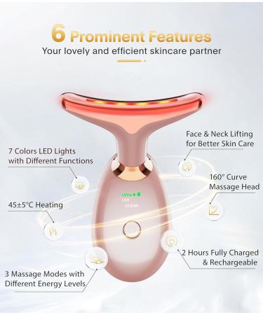 7-in-1 Deplux Face & Neck Massager - Portable Rose Gold Skin Care Tool for Daily Routine | International Shipping Available - Buy Online on GoSupps.com