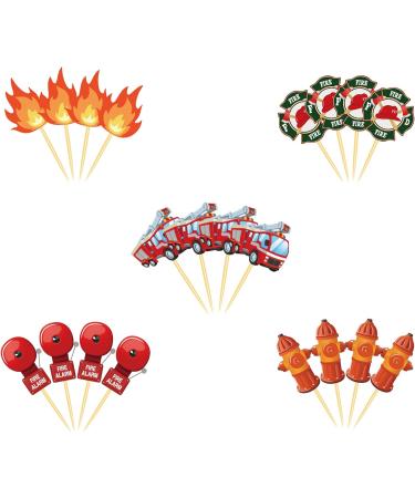 40Pcs Firefighters Cupcake Toppers and Firefighters Themed Cupcake Wrappers Party Supplies for Firefighters Themed Party Birthday Party Baby Shower 20Set Cupcake Decorations - Buy Online on GoSupps.com