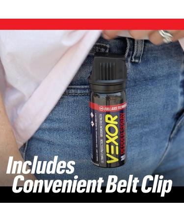 Vexor Pepper Spray 2 Pack - Full Axis Police Strength Self Defense | 20ft Range | 360 Capable | Flip Top Safety - Buy Online on GoSupps.com