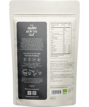 Certified Organic Black Chia Seeds 200g - Vegan & Kosher - Raw Natural Premium Quality - Buy Online on GoSupps.com