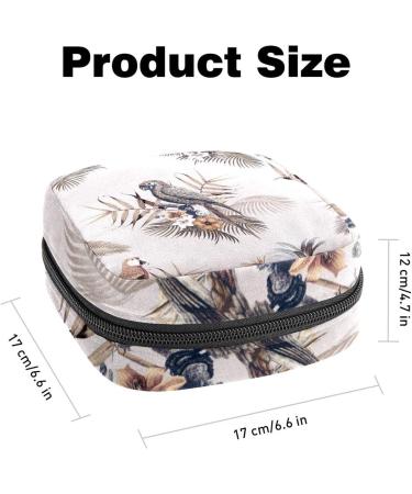 Women's Portable Storage Bag | Bonds Stillpad Holder | Ink Papagei & Leaves Design | Feminine Product Kit for Girls - Buy Online on GoSupps.com