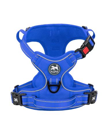 POPOTT Dog harness without a train reflective dog harness for dogs without chokes adjustable soft padded pet vest with simple control grip for small dogs (royal blue s) s K nigsblau