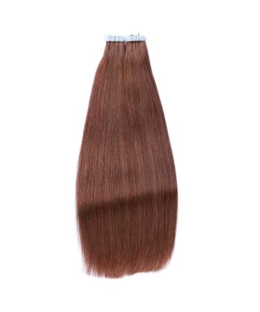 Buy #33 Red-Brown Tape-In Hair Extensions | 100% Remy Real Hair | 50cm | 10 Bricks | Easy Application | Novon Hair Extensions - Buy Online on GoSupps.com