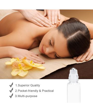 10pcs 10ml Clear Glass Roller Ball Bottles with Bamboo Lids for Essential Oils - Refillable and Eco-Friendly - Buy Online on GoSupps.com