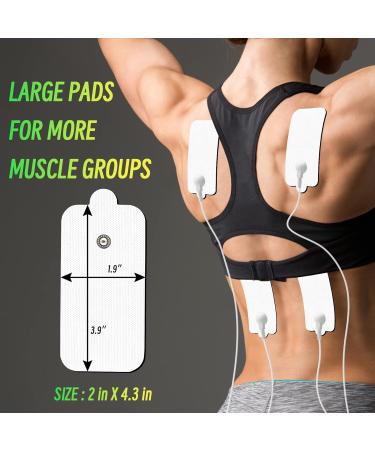 TENS Unit Replacement Pads - 18 PCS Extra Large Compatible with NURSAL Belifu MEDVICE TechCare | 3.5mm Snap Electrode Pads for Muscle Stimulators - Buy Online on GoSupps.com