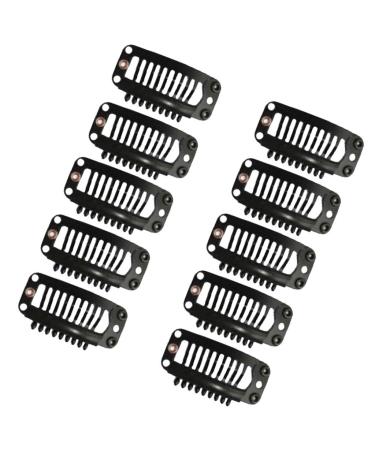 10pcs Black Weft Clips for Hair Extensions - Durable Wig Clips for Secure Style | International Shipping Available - Buy Online on GoSupps.com