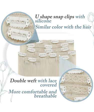 Buy Runature Clip In Extensions - Real White Blonde Remy Hair 80g 25cm 10 Inch Affordable 7PCs Set - Buy Online on GoSupps.com
