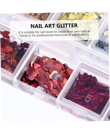 Healeved Heart Nail Sequins & Glitter 2 Boxes Nail Art Stickers for Acrylic Nails Keychain Comb Accessories International Shipping - Buy Online on GoSupps.com