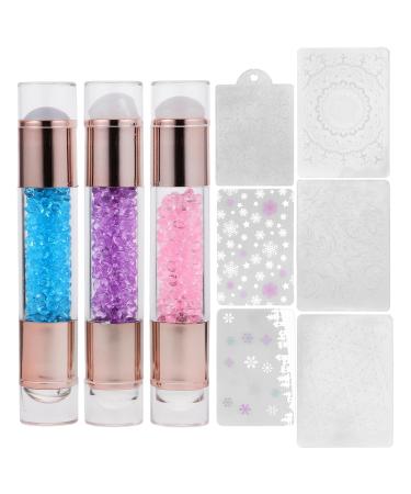 Solustre 3 pieces nail design stamp set nail art stamp nail stamp nail stamp acrylic nail art stamping stamping printer for diy French nails smile line tools