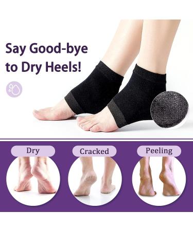 Rishaca Moisturizing Gel Socks for Cracked Heels Treatment - 10 Pair Black Silicone Socks for Dry Foot Skin Care - Buy Online on GoSupps.com