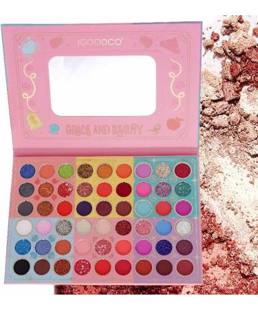 Shimmer Eyeshadow Palette | 54 Colors Matte Shimmer Eye Shadow | Long Lasting Smooth Velvet Texture Eye Shadow Palette Makeup For Women Girl Halloween Makeup Hersil - Buy Online on GoSupps.com