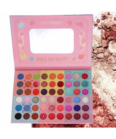 Eye Shadow Palette Makeup 54 Colors Full Eye Makeup Eyeshadow - Long Lasting Smooth Velvet Texture Eye Shadow Palette Makeup for Women Girl Halloween Makeup Rowces