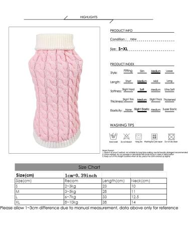 Gojiny Dog Sweater Vest - Warm Soft Knitted Crochet Jacket for Small Medium & Large Dogs - Pink - Buy Online on GoSupps.com