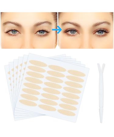 288pcs Eyelid Tape Invisible Double Sided Lift Strips Hooded Eyes Lifter Stickers Self-Adhesive Fiber Instant Eye Tapes Lids Natural to Droopy Uneven Mono-Eyelids Big Eye Tools with Fork Rods