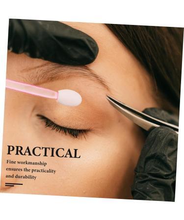 DOITOOL 100pcs Eye Shadow Stick Eyebrow Brush Applicator Pink Accessories Rubber Cotton Woman Double Sided 7.5x0.5cm Pink - Buy Online on GoSupps.com