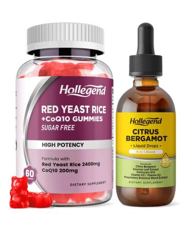 HOLLEGEND Citrus Bergamot Liquid Drops + Red Yeast Rice Gummies