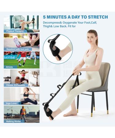 Foot and Calf Stretcher for Physical Therapy - Yoga Stretch Strap for Hamstring Achilles and Plantar Fasciitis Relief - Buy Online on GoSupps.com