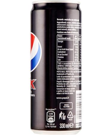  Pepsi Pepsi Max Cola Flavored Non-Alcoholic Drink Zero Sugar Pot Sleek Size 24 x 0.33 L - Buy Online on GoSupps.com