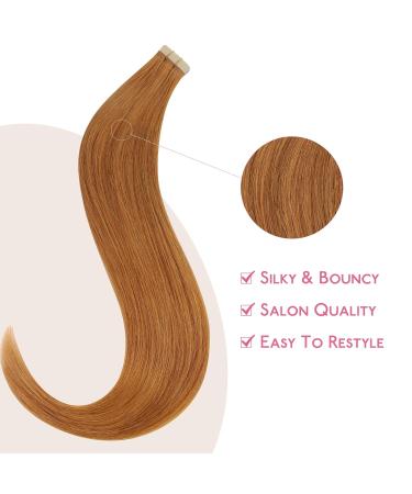 30cm Auburn Ginger Tape In Extensions - 10pcs Real Hair Extensions 20g Invisible Tape Refill Pack for Girls - Buy Online on GoSupps.com